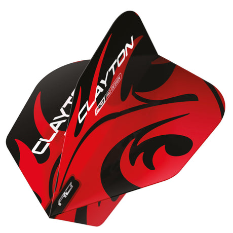 Jonny Clayton Red & Silver Hardcore No6 Dart Flights by Red Dragon - view 3