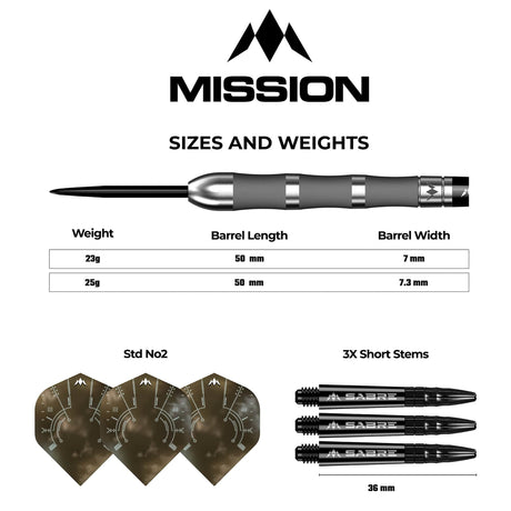 Mission Saturn Darts - Steel Tip - 90% Tungsten - Fenrir - view 4