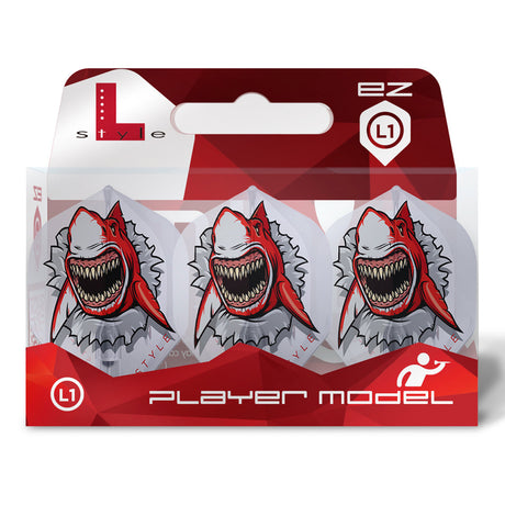 L-Style Florian Hempel EZ Dart Flights Clear White L1 Standard - view 3