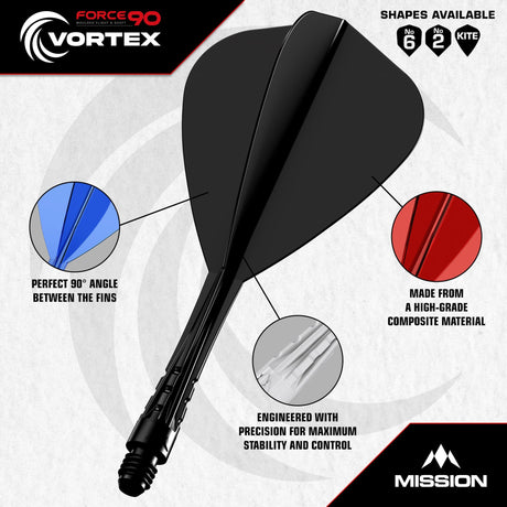 Mission Force 90 Vortex - Moulded Flight & Shaft - Kite - view 5