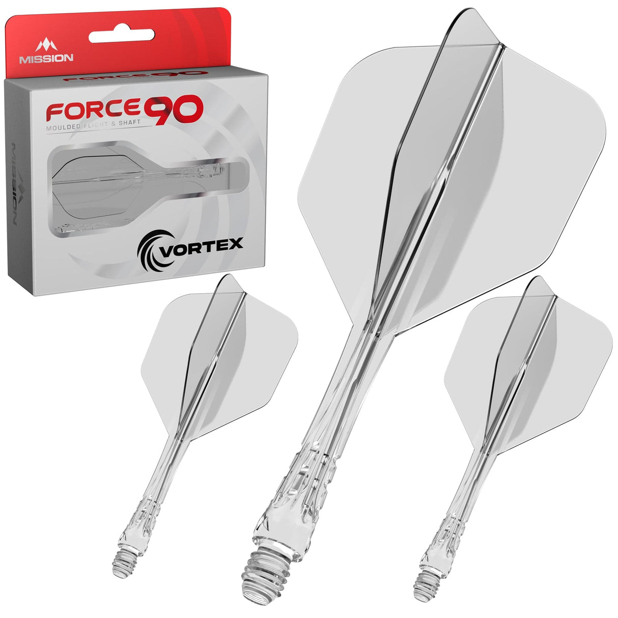 Mission Force 90 Vortex - Moulded Flight & Shaft - Clear - view 4