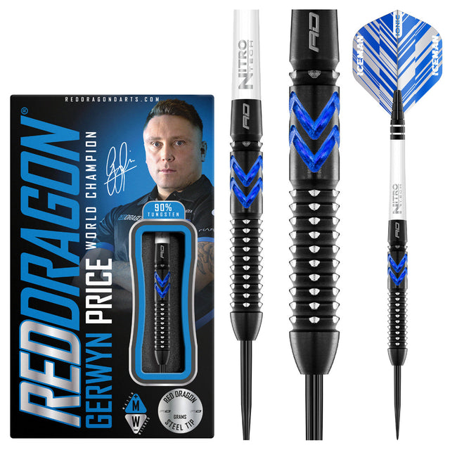 Gerwyn Price Blue Ice SE 90% Tungsten Steel Tip Darts by Red Dragon