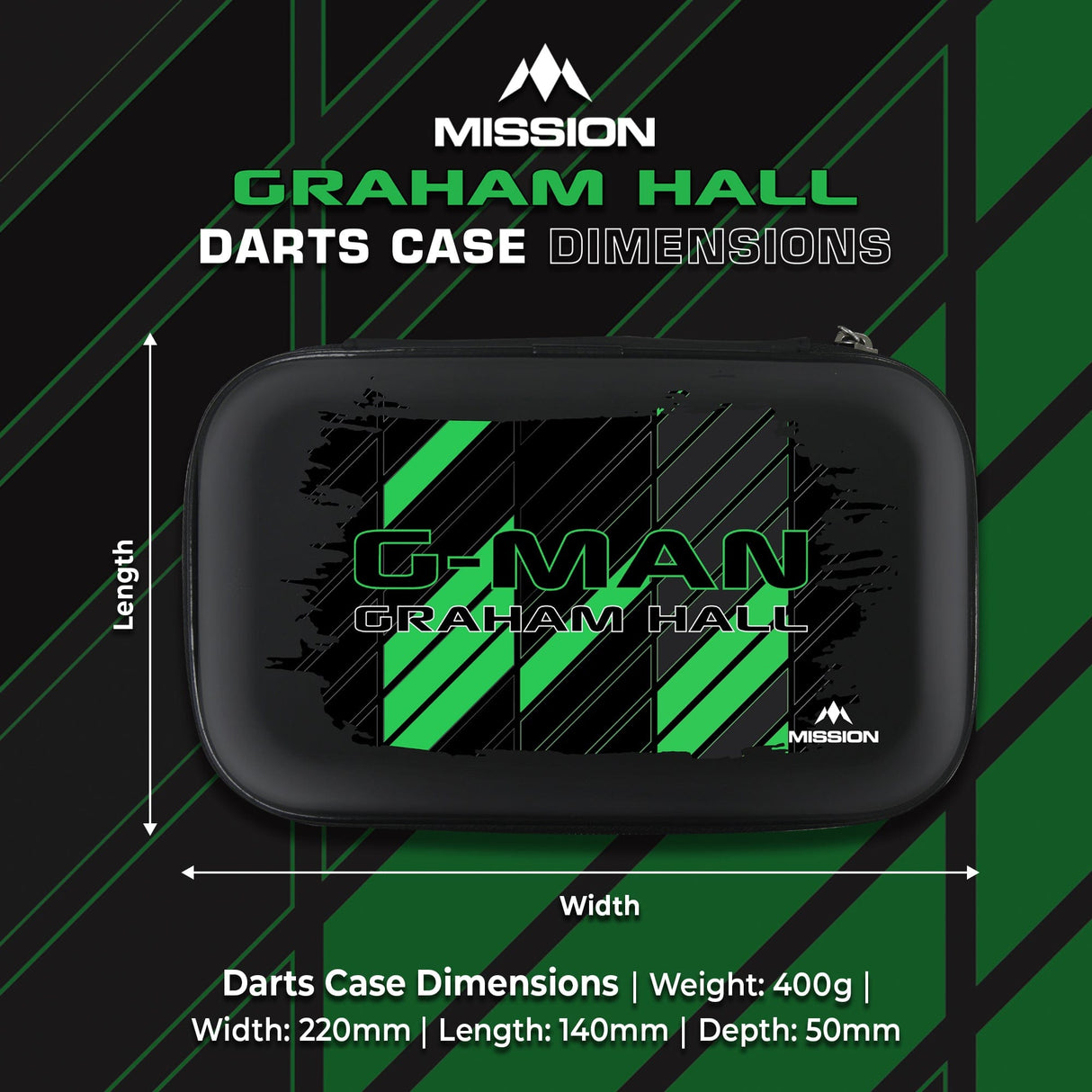 Mission Darts Players- EVA Dart Case - Graham Hall - view 5