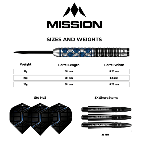 Mission Hexon Darts - Steel Tip - 90% - Blue PVD - view 8