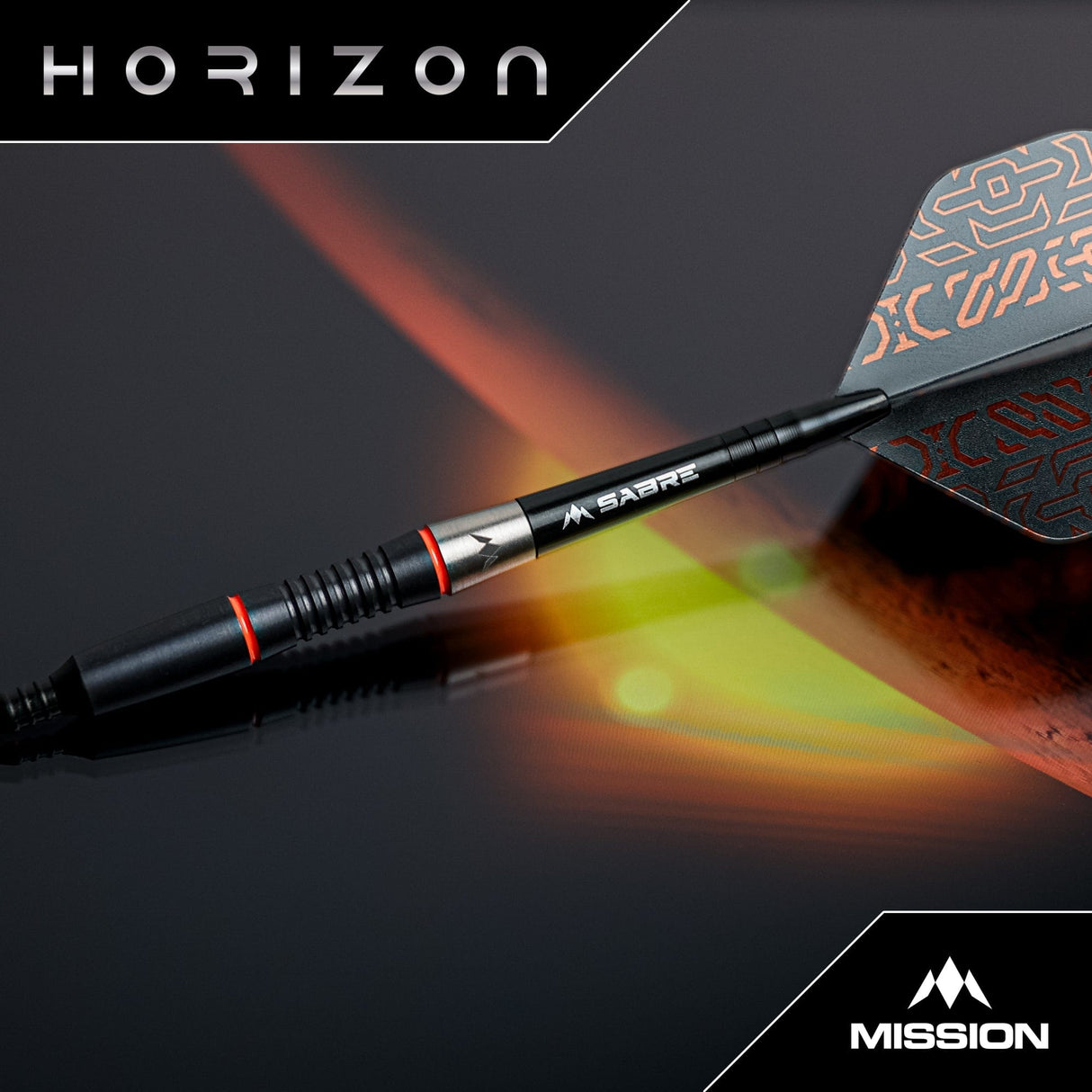 Mission Horizon Darts - Soft Tip - 95% Tungsten - Black PVD & Orange - 18g - view 2