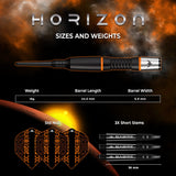 Mission Horizon Darts - Soft Tip - 95% Tungsten - Black PVD & Orange - 18g - view 5