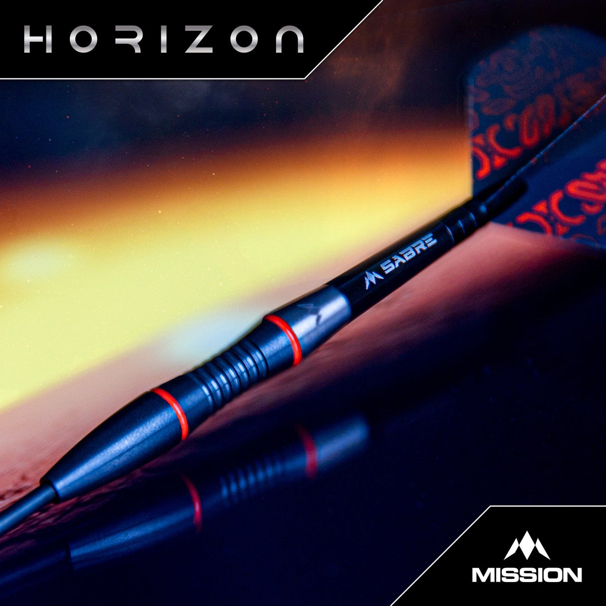 Mission Horizon Darts - Steel Tip - 95% Tungsten - Black PVD & Orange - view 2