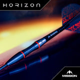 Mission Horizon Darts - Steel Tip - 95% Tungsten - Black PVD & Orange - view 2