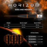 Mission Horizon Darts - Steel Tip - 95% Tungsten - Black PVD & Orange - view 5