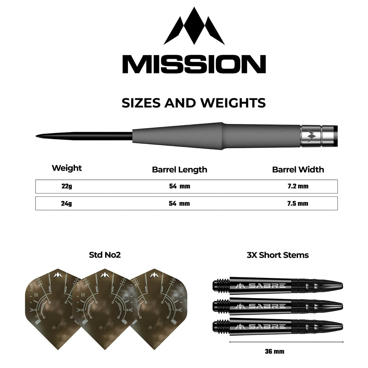 Mission Saturn Darts - Steel Tip - 90% Tungsten - Hyperion - view 4
