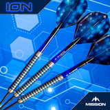 Mission ION Darts - Steel Tip - 95% Tungsten - Blue & Silver - view 2