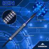 Mission ION Darts - Steel Tip - 95% Tungsten - Blue & Silver - view 3