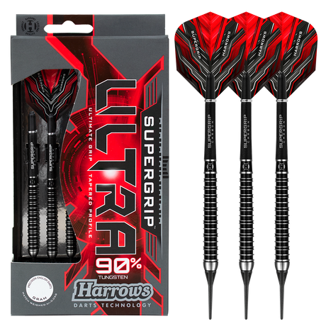 Harrows Supergrip Ultra 90% Tungsten Soft Tip Darts