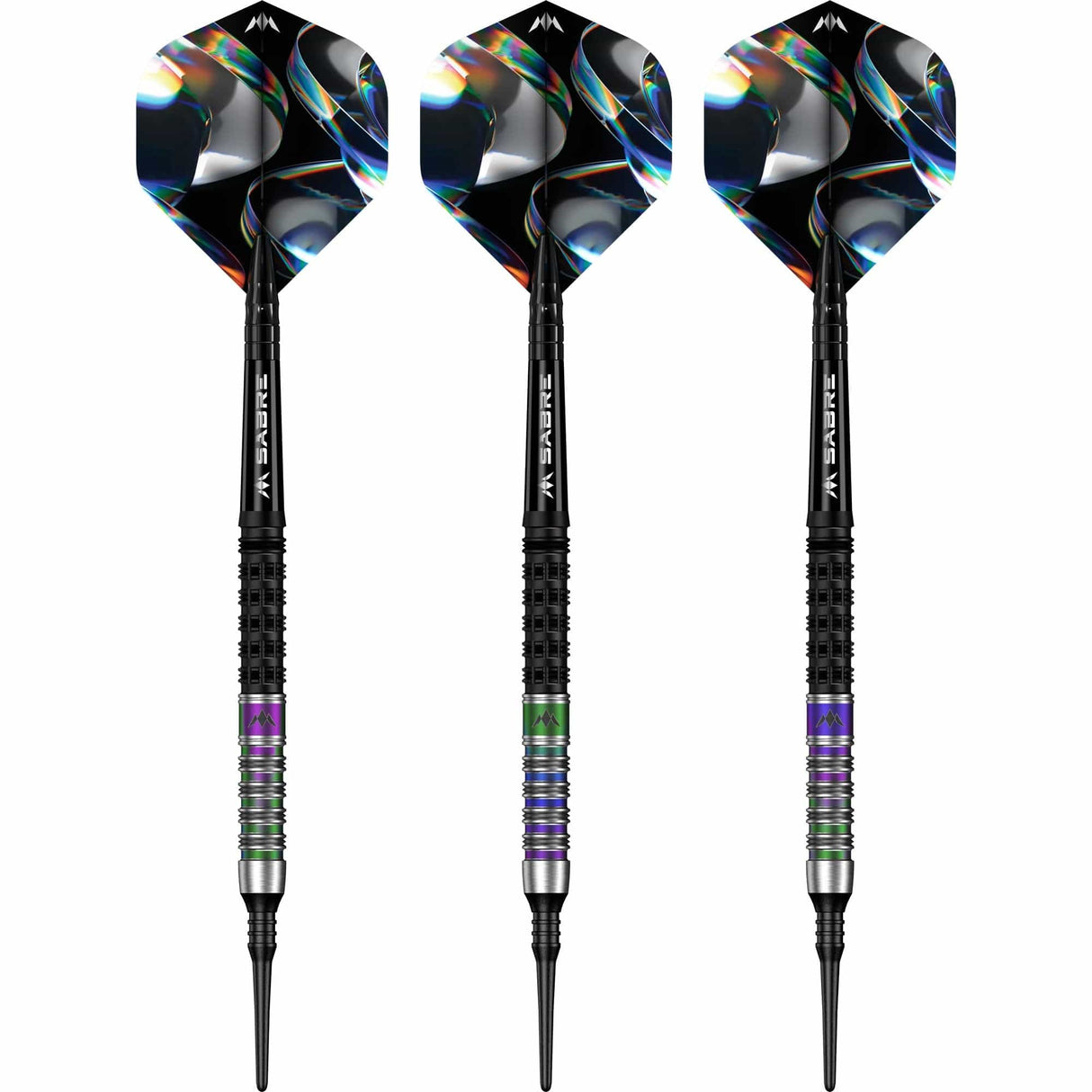 Mission Iridian Darts - Soft Tip - 90% Tungsten - Black & Coral PVD - 20g - view 2