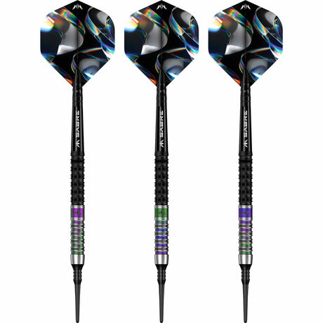 Mission Iridian Darts - Soft Tip - 90% Tungsten - Black & Coral PVD - 20g - view 2