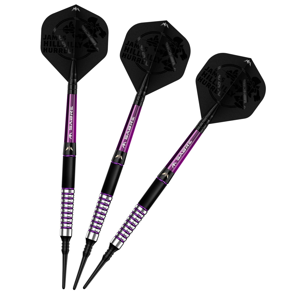 Mission James Hurrell Darts - Soft Tip - Hillbilly - Black & Purple - 18g - view 5
