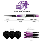 Mission James Hurrell Darts - Soft Tip - Hillbilly - Black & Purple - 18g - view 3