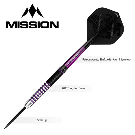 Mission James Hurrell Darts - Steel Tip - Hillbilly - Black & Purple - view 4