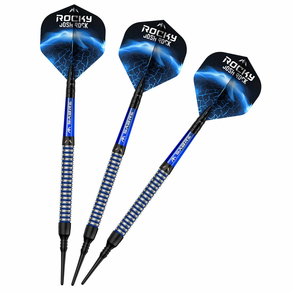 *Mission Josh Rock Darts v1 - Soft Tip - 95% - Rocky - Black & Blue - 18g - view 5