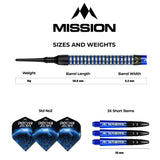 *Mission Josh Rock Darts v1 - Soft Tip - 95% - Rocky - Black & Blue - 18g - view 3