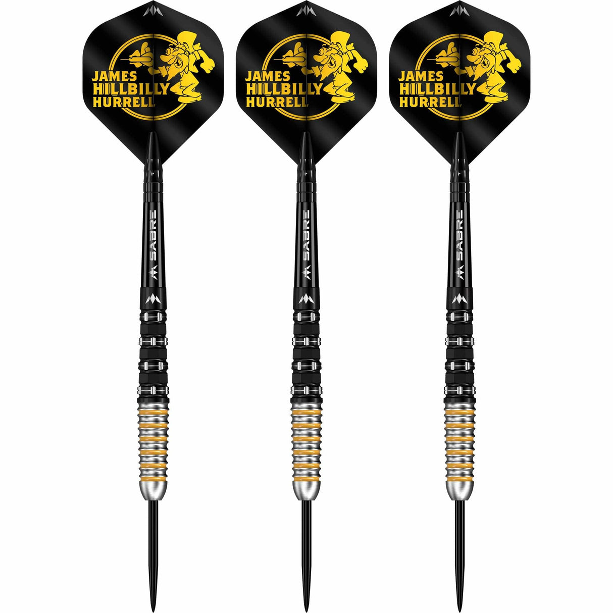 Mission James Hurrell Darts - Steel Tip - 95% Tungsten - V2 - Black PVD & Yellow - view 2