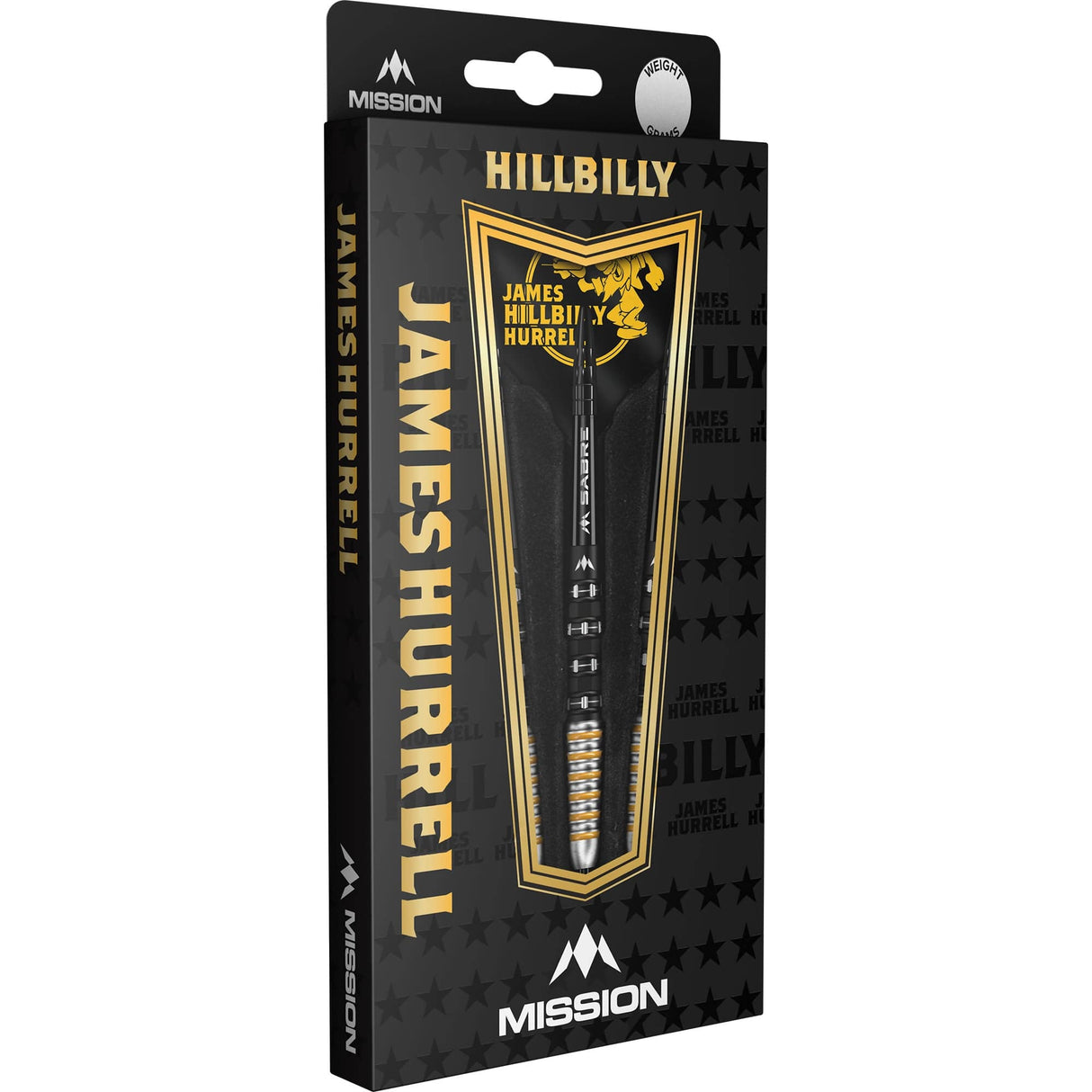 Mission James Hurrell Darts - Steel Tip - 95% Tungsten - V2 - Black PVD & Yellow - view 3