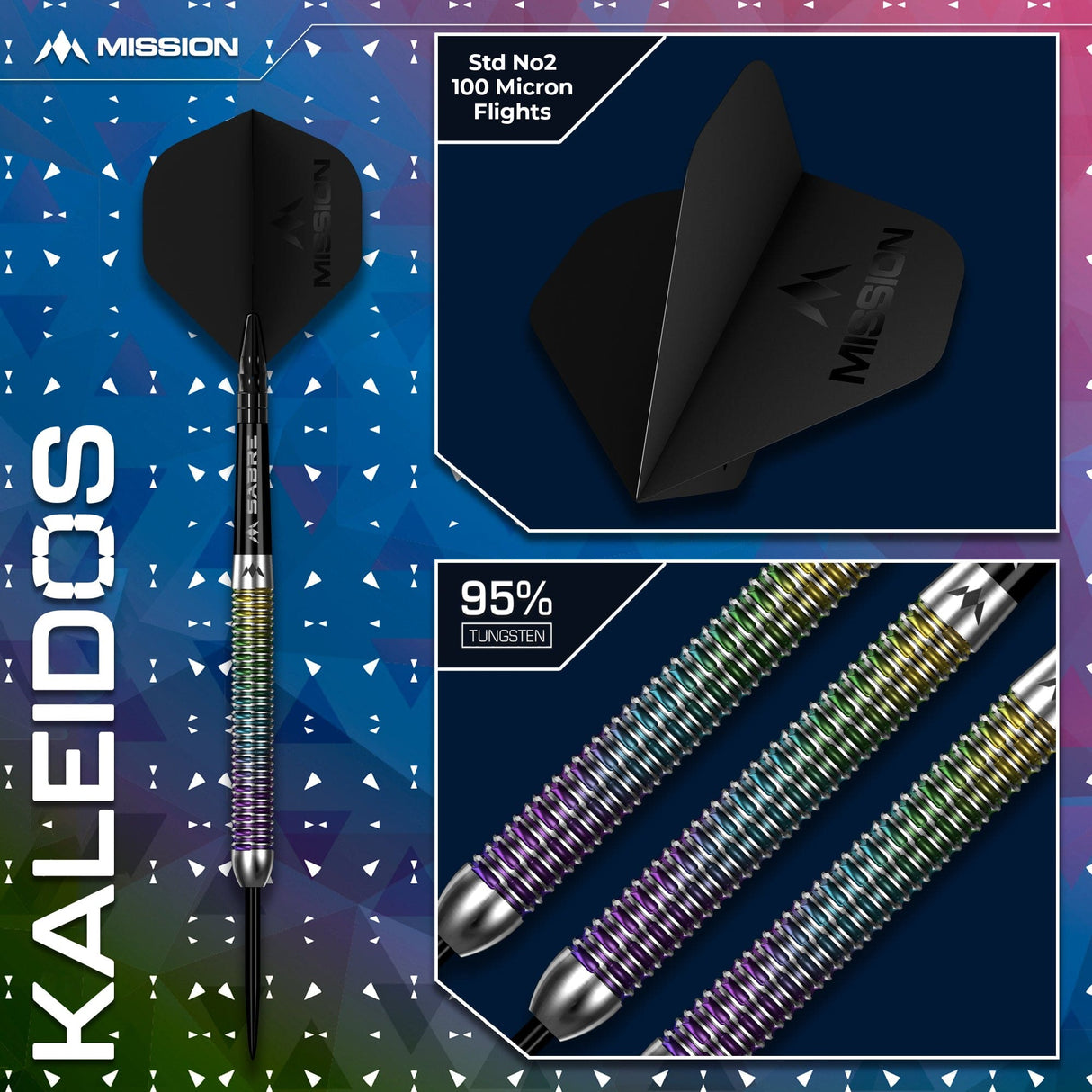 Mission Kaleidos Darts - Steel Tip - 95% Tungsten - view 5