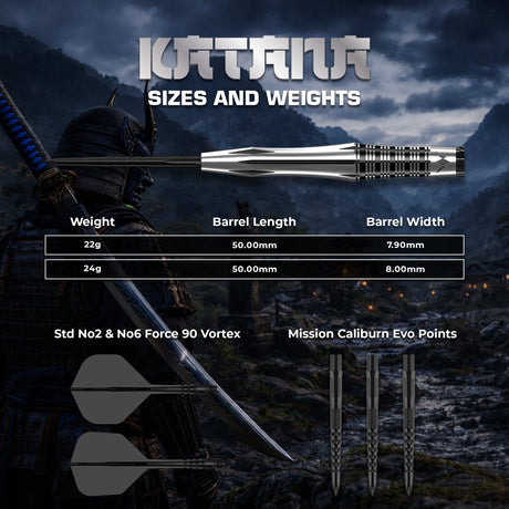 Mission Katana Darts - Steel Tip - 95% Tungsten - view 4