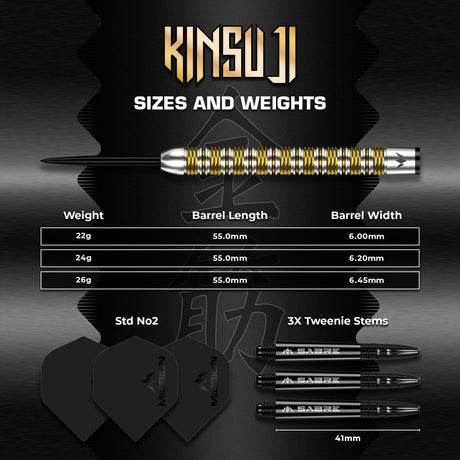 Mission Kinsuji Darts - Steel Tip - 95% Tungsten - view 4