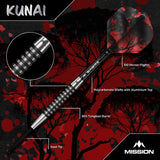 Mission Kunai Darts - Steel Tip - 95% Tungsten - Black PVD - view 3