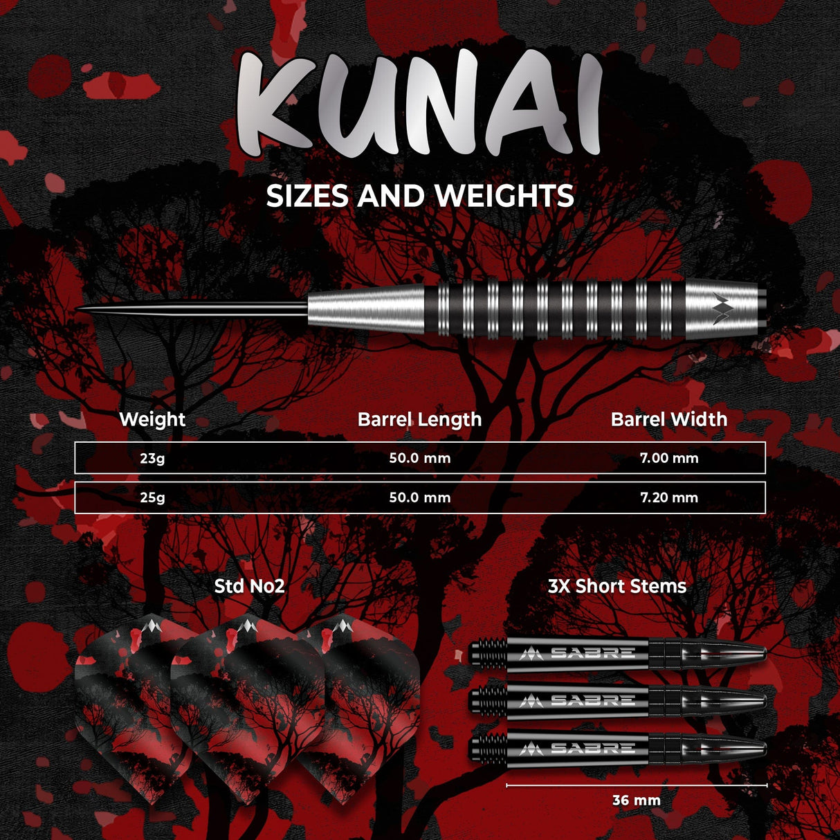 Mission Kunai Darts - Steel Tip - 95% Tungsten - Black PVD - view 5