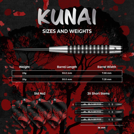 Mission Kunai Darts - Steel Tip - 95% Tungsten - Black PVD - view 5