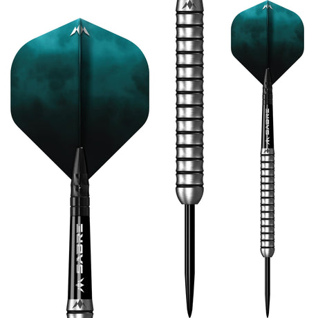 *Mission Lewis Gurney Darts - Steel Tip - 95% Tungsten - Silver-Black Rings - view 2