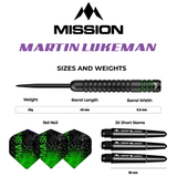 Mission Martin Lukeman Darts - Steel Tip - 90% - Smash - Black Titanium - The Darts Shop
