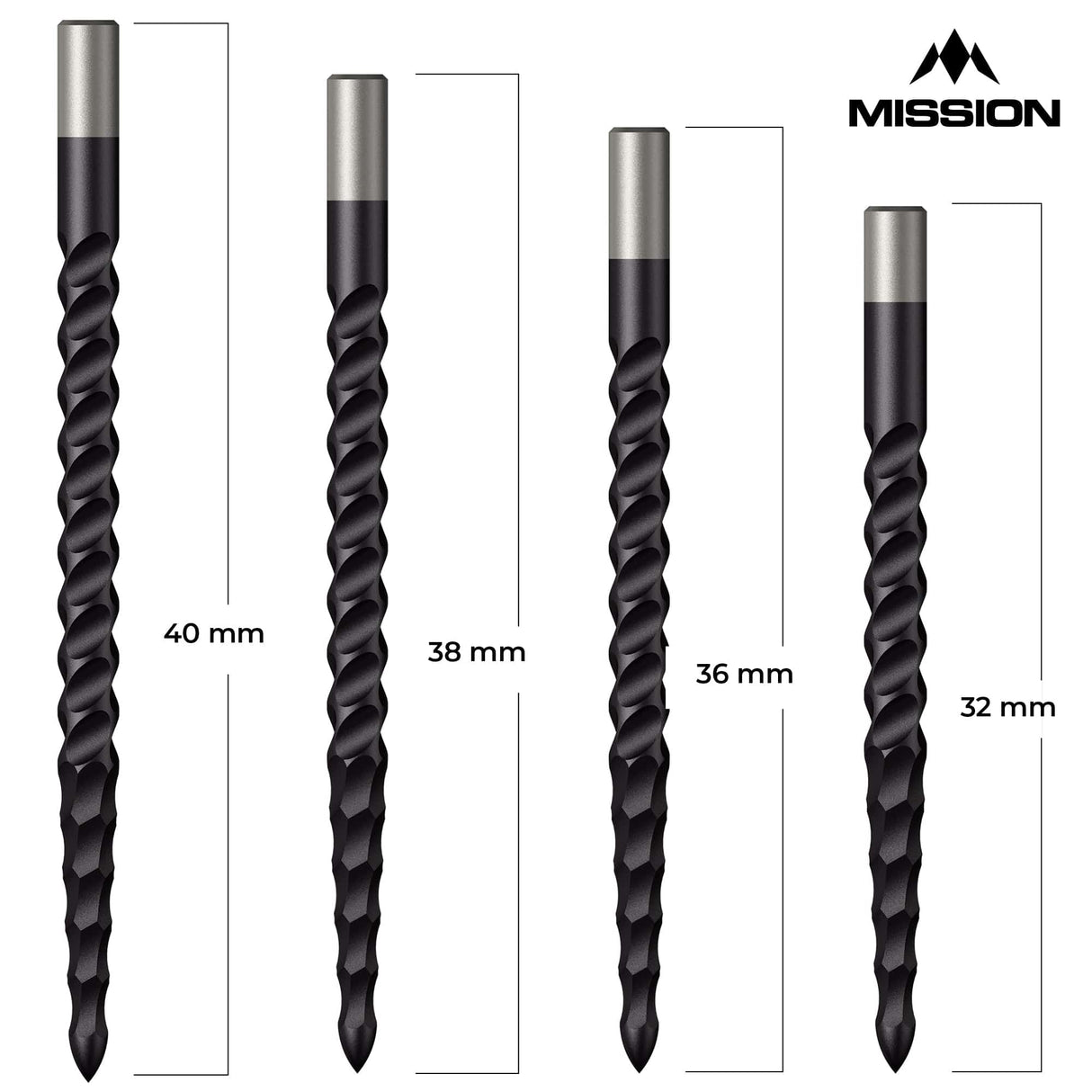 *Mission Lunar CS Dart Points - Spare Points - Rough Cut - Black - view 7