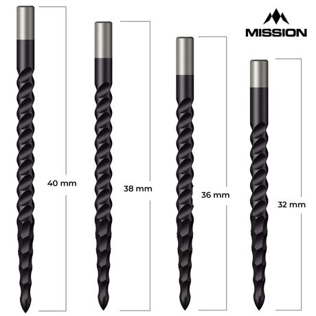 *Mission Lunar CS Dart Points - Spare Points - Rough Cut - Black - view 7