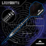 Mission Labyrinth Darts - Steel Tip - 90% Tungsten - Black PVD - view 2