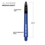 *Mission Sabre Shafts - Polycarbonate Dart Stems - Blue - Black Top - view 8