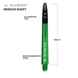 *Mission Sabre Shafts - Polycarbonate Dart Stems - Green - Black Top - view 6