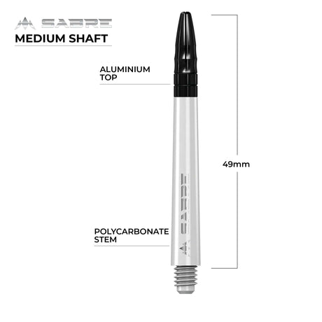 *Mission Sabre Shafts - Polycarbonate Dart Stems - White - Black Top - view 6
