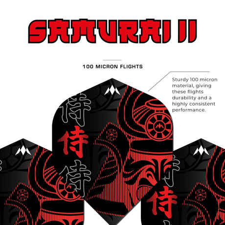 Mission Solo Dart Flights - Std - No2 - Samurai II - Red - view 3