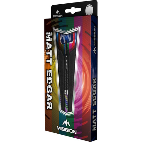 Mission Matthew Edgar Darts - Steel Tip - 90% Tungsten - Black & Coral PVD - The Darts Shop