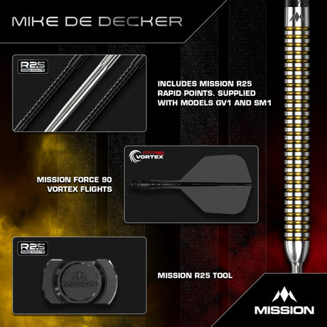 Mission Mike De Decker R2.5 Darts - Steel Tip - 95% Tungsten - V2 - view 4