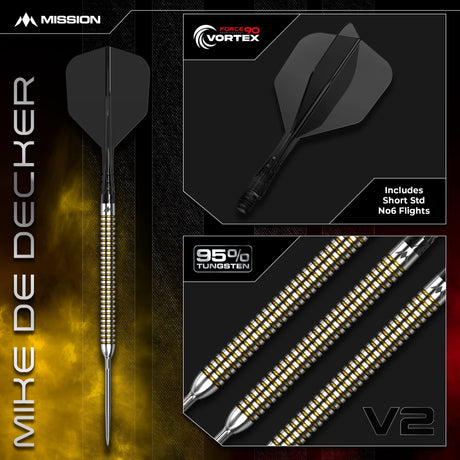 Mission Mike De Decker R2.5 Darts - Steel Tip - 95% Tungsten - V2 - view 5