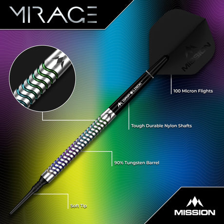 Mission Mirage Darts - Soft Tip - 90% Tungsten - view 2