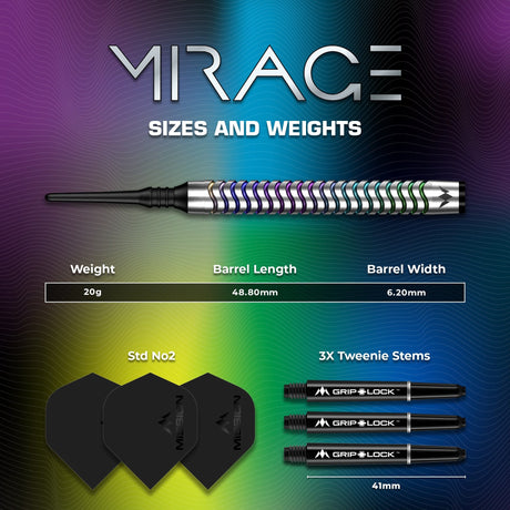 Mission Mirage Darts - Soft Tip - 90% Tungsten - view 4