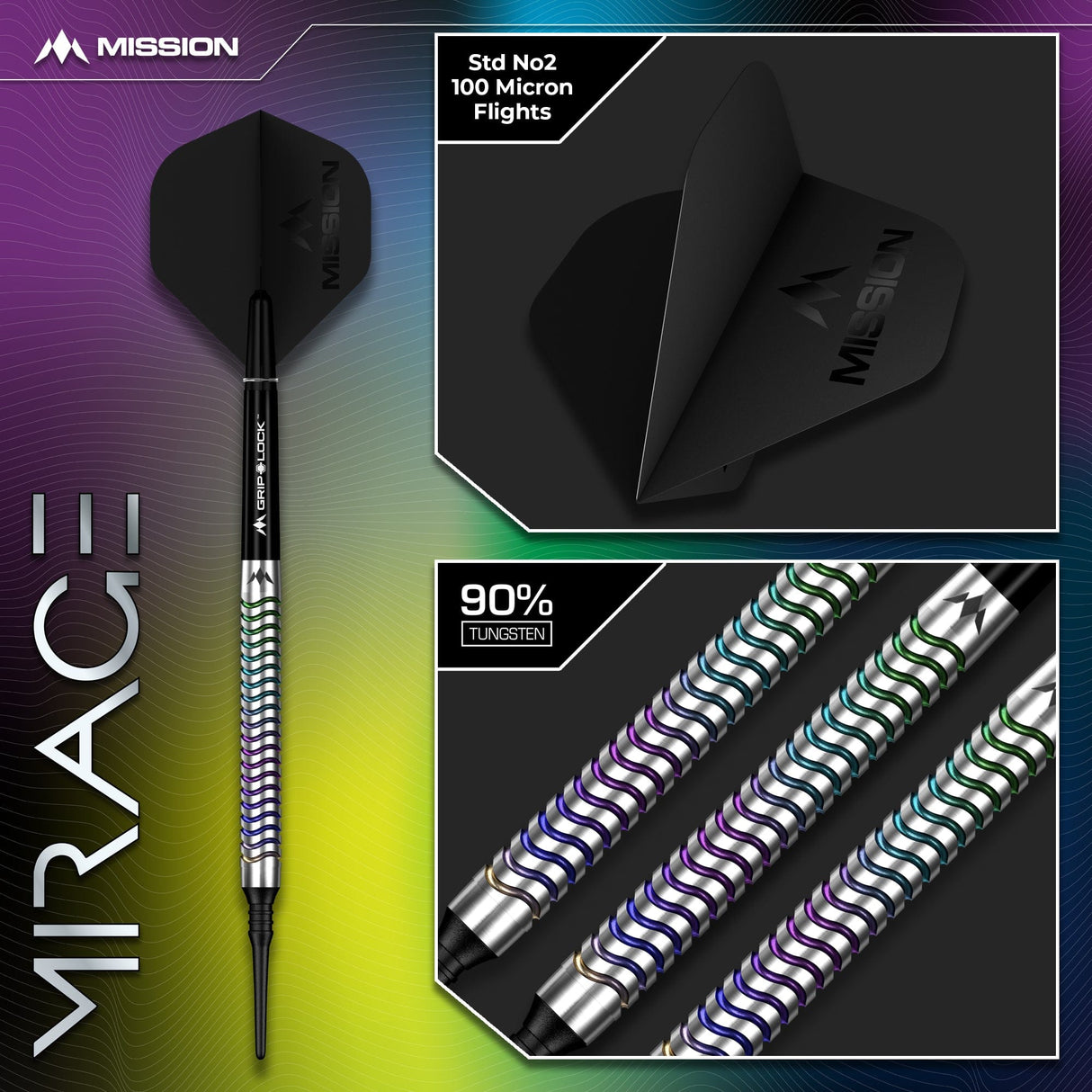 Mission Mirage Darts - Soft Tip - 90% Tungsten - view 5