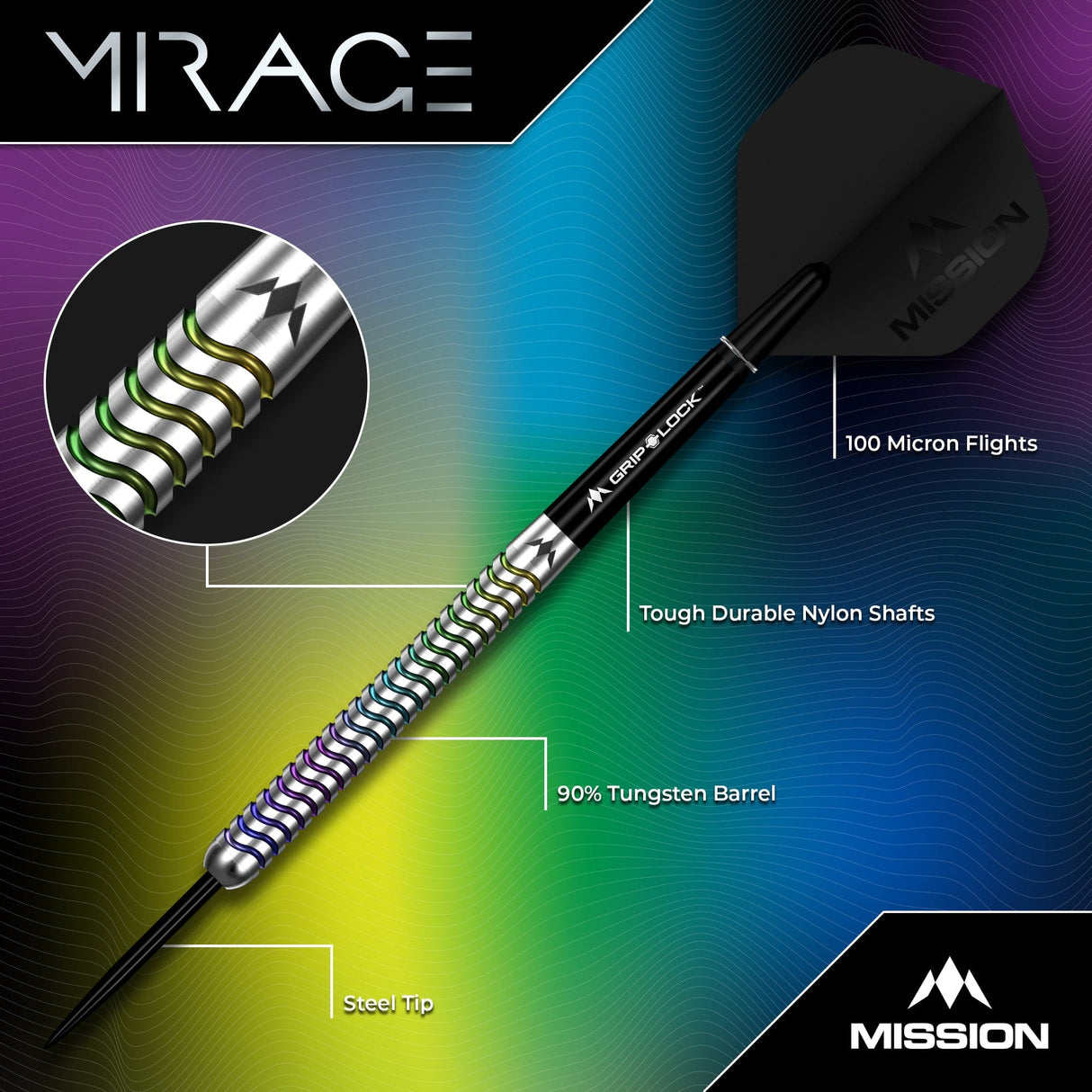 Mission Mirage Darts - Steel Tip - 90% Tungsten - view 2