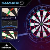 Mission Samurai 4 Dartboard - Professional - Knife Wire - Graphite Grey - view 4