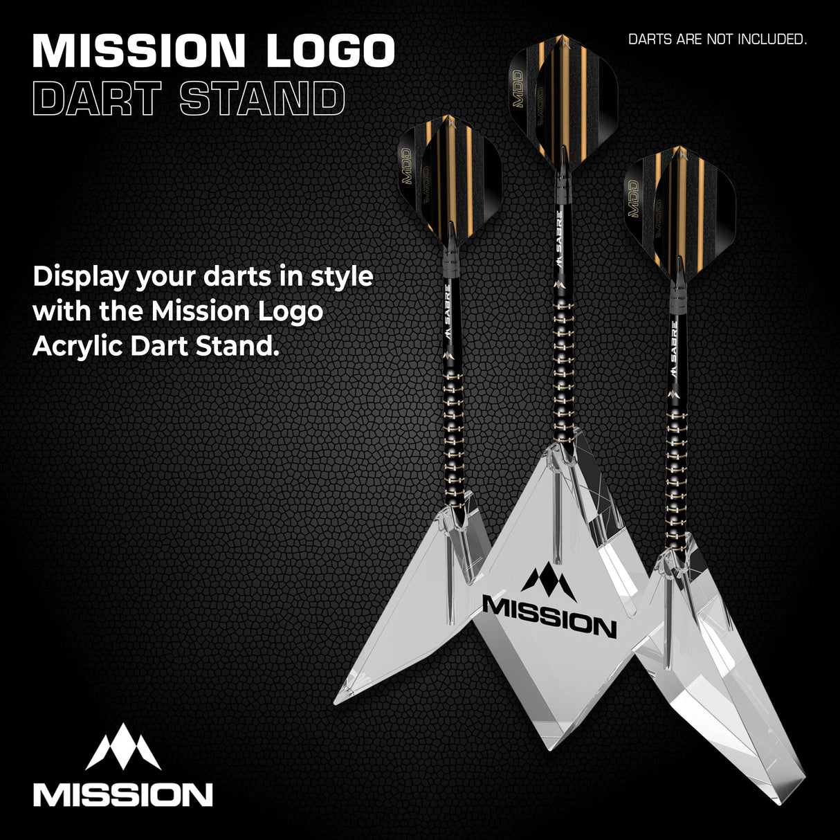 Mission Acrylic Dart Stand - Logo - 3 Dart Display Stand - view 2